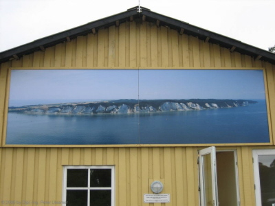 Mns Klint im Panoramabild am Campingplatz